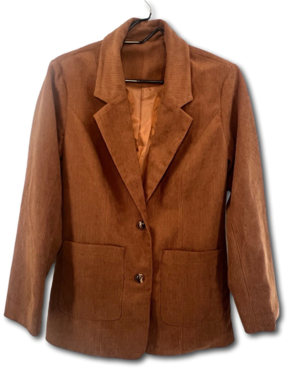 Ladyful Corduroy Blazer Jacket Brown Woman’s Size Small Fall Work Outerwear